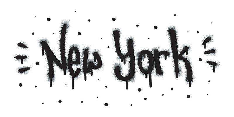 graffiti new york words and symbols sprayed in black