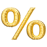 symbol Number Gold 3D Rendering png