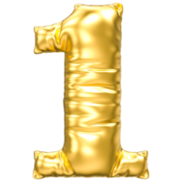 1 Nummer Gold 3d Rendern png