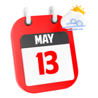 may 13 calendar icon on transparent background png