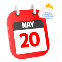 mayo 20 calendario icono en transparente antecedentes png