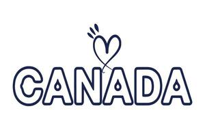 Heart shaped CANADA country symbol of love and admiration for this nation. vector