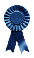 Blue fabric award ribbon isolated on transparent background png