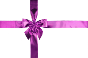 Pink gift bow and ribbon on a transparent background png