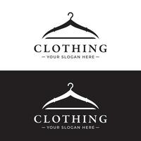 sencillo Saco percha logo modelo diseño con creativo idea.logo para negocio, boutique, moda, belleza. vector