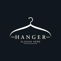 Simple coat hanger logo template design with creative idea.Logo for business, boutique, fashion, beauty. vector