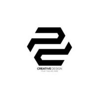 Letter PD with hexagon shape lowercase creative monogram polygon logo vector