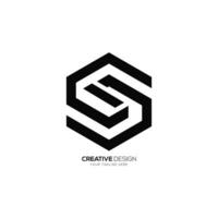 Letter Cg hexagonal shape creative unique monogram abstract logo vector