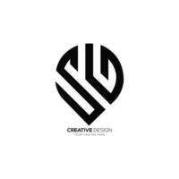 Letter Sg with location pin sign design creative monogram abstract logo vector