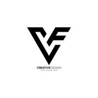 Triangle unique shape letter v c f modern monogram business logo design vector