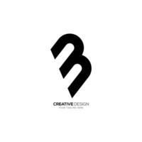 Creative letter B with unique modern shape monogram logo vector