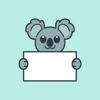 Cute Koala Holding a Blank Sign vector