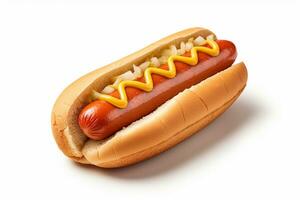 A Hot Dog isolated on a white background, AI Generated photo