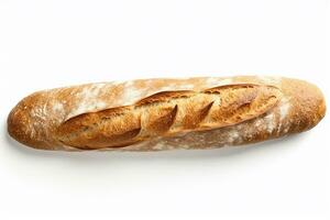 A loaf of bread isolated on a white background,AI Generated photo