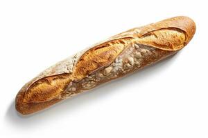 A loaf of bread isolated on a white background,AI Generated photo