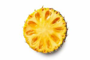 A slice of pineapple isolated on a white background,AI Generated photo