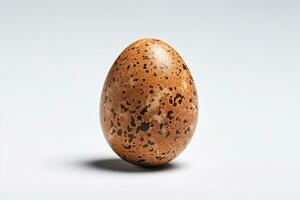 un moteado huevo aislado en un blanco fondo generado foto