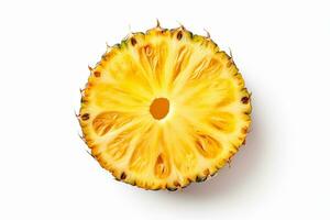 A slice of pineapple isolated on a white background,AI Generated photo