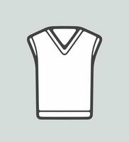 Men's knitted vest line icon on a background. Vector illustration.