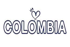 Heart shaped Colombia represents a symbol of love and admiration for this nation. vector