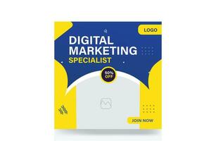Digital marketing banner business agency social media post background template vector