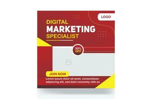 Digital marketing banner business agency social media post background template vector