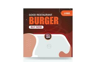 Food menu restaurant banner pizza social media post burger template vector