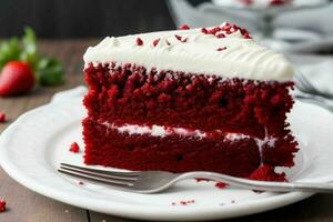 AI generated Red velvet cake. AI Generative Pro Photo