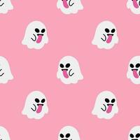 Cartoon ghost vector seamless pattern background.