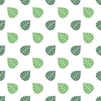 Green Leaves vector seamless pattern background.