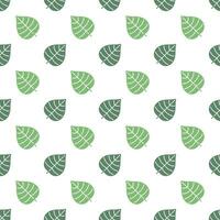 Green Leaves vector seamless pattern background.