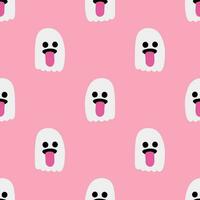 Cartoon ghost vector seamless pattern background.