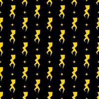 Yellow lightning bolt vector seamless pattern background.