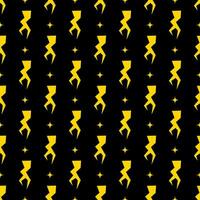 Yellow lightning bolt vector seamless pattern background.