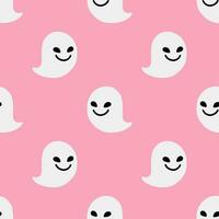 Cartoon ghost vector seamless pattern background.