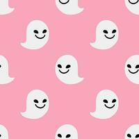 Cartoon ghost vector seamless pattern background.