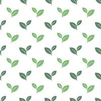 Green Leaves vector seamless pattern background.