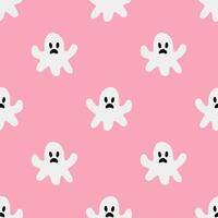 Cartoon ghost vector seamless pattern background.