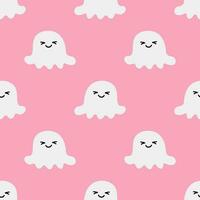 Cartoon ghost vector seamless pattern background.