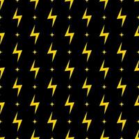 Yellow lightning bolt vector seamless pattern background.