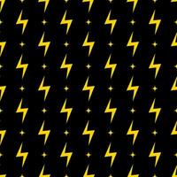 Yellow lightning bolt vector seamless pattern background.