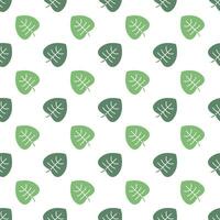 Green Leaves vector seamless pattern background.