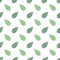 Green Leaves vector seamless pattern background.