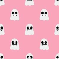 Cartoon ghost vector seamless pattern background.