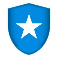 Somalia Islands flag in shield shape. Vector illustration.