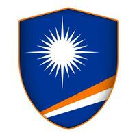 Marshall Islands flag in shield shape. Vector illustration.