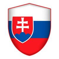 Slovakia flag in shield shape. Vector illustration.