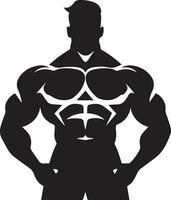 Bodybuilding Logo vector silhouette illustration 10