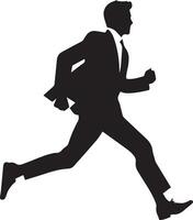 A Business man running vector silhoutte illustration