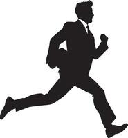 A Business man running vector silhoutte illustration 3